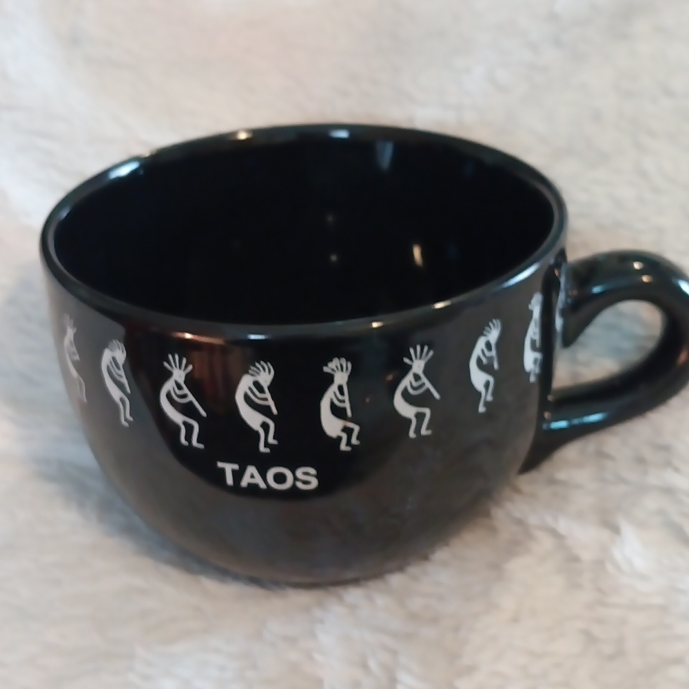 Kokopelli shanty mug black and white